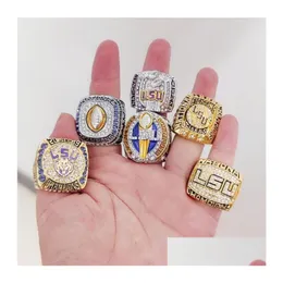 Cluster Rings Lsu 6Pcs 2003 - Tigers Nationals Team Champions Championship Ring Souvenir Men Fan Gift Wholesal Drop Delivery Jewelry R Dhygb