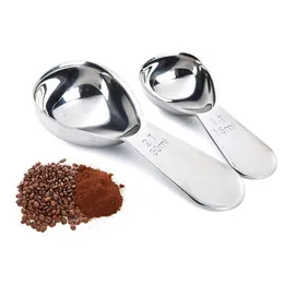 Kaffescoops mtipurpose mätning sked rostfritt stål mini kort handtag kök mått för te mjölkpulver lx3556 droppleverans dhoyn