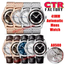 CTR Factory Watches CTRF 41mm Deville 431.30.41.21.02.001 Cal.8500 자동 남성 시계 실버/ 브라운/ 블랙 다이얼 스테인리스 스틸 팔찌 신사 손목 시계