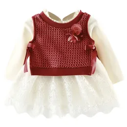 Abiti per ragazze LZH Primavera Inverno Bambini Infantile in pizzo scozzese a maniche lunghe per abiti da neonato Abiti per bambini Principessa 231124