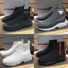 Nowe designerskie buty z dzianinami klasyczne buty trenera luksusowe mężczyzn czarne białe biegacze trampki mody butów buty z rozmiarami pudełka 38-45