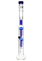 Hookahs 18quot Glass Bong grace water pipe double 8x armtree dome perc without s hole Blue send5732967