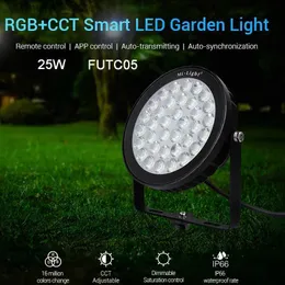 Lâmpadas de gramado Novo 25W RGB + CCT led luz de gramado FUTC05 IP66 à prova d'água inteligente LED lâmpada de jardim copatível com FUT089 B8 FUT 092 remoto MiBOXER Q231125