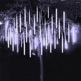 Stringhe 30 CM 8 pz LED Meteor Shower Rain Lights Impermeabile Goccia di pioggia che cade Fata String Light per le vacanze di Natale Party Patio Decor