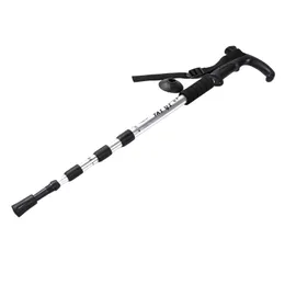 Trekking Poles Outdoor Fold Pole Justerbar längd Aluminiumlegering Högstyrka Trä nordisk promenad Camping Vandring Stick Accessory 230425