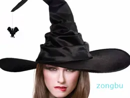 Berets Fashion Black Folds Witch Hats Angled Hat Wizard Halloween For Creative Witches Props Gift