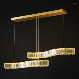 Lustres Pendentif Lumières Moderne Simple De Luxe Cristal Lustre En Forme De S Salon Chambre Étude Salle À Manger Leding