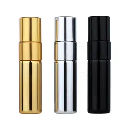 200 st 3ml mini parfymflaska aluminium spray atomizer flaskor prov tom guld silver svart glas injektionsflaskor #DW42344