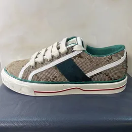 Tasarımcı Tenis 1977 Spor Sneaker Canvas Lüks Ayakkabı Bej Mavi Yıkanmış Jakard Denim Kadın Ayakkabı Ayakkabı Kauçuk Sole Yapışkan Tabelalar Vintage Deri Spor Ayakkabı Bvgty0001