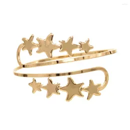 Bangle Gold Color Punk Swirl Arm For Women Men Pentagram Bangles Armband 2023 Trend Armband smycken Tillbehör