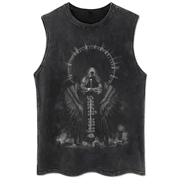 Herren Tank Tops Retro Schwarz Damen Tank Top 100% Baumwolle Herren Hip Hop Punk Rock Ärmelloses T-Shirt Gothic Tank Top Y2K Kleidung 230425