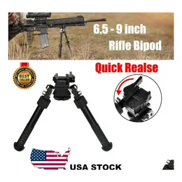 Jakt SCOPES Bipod V8 Riflescope Tactical Bipods för gevärjusterbar fjäderavkastning med adaptertillbehör Luft Acces Drop Delive DHU4V