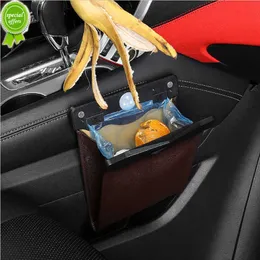 Car Trash Can Front-Row Hanging Garbage Bin Pu Leather Foldable Storage Co-Pilot Trash Bag Auto Organize Interior Accessories