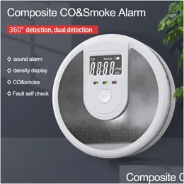 Other Home Garden Alarm Accessories 2 In 1 Co And Smoke Fire Protection Detector Composite Independent Type Carbon Monoxide Sensor Dhids