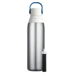 Bottiglia d'acqua filtrata a prova di perdita in acciaio inossidabile premium, argento, 20 once