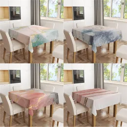 Tischdecke Marmor Serie Pink Stripes Art Design Flachs Tischdecke Staubdichte Abdeckung Hitzebeständig Küche Esszimmer 200x140cm
