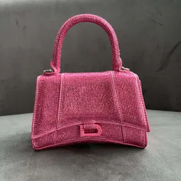 2023 Kvinnor Mens inlagda diamantdesigner Luxury äkta läder pochette tygväskor reser koppling rosa sommar axel väska timglas handväska crossbody vintage väskor