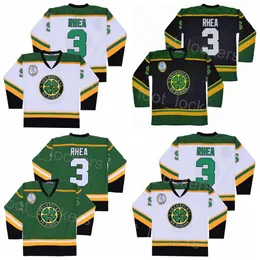 Filmhockey Ross The Boss Rhea College Jersey 3 St Johns Shamrocks Moive Green Black White Brodery and Sewing Breattable University Vintage for Sport Fans High
