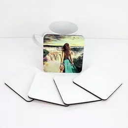 Sublimation Blank Coasters DIY Customized MDF Square Circle Hardboard Coaster Insulation Sublimation Cup Pad Slip 10x10cm FY3758