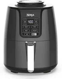 Ninja AF101 Air Fryer som krossar, stekar, repetitioner, dehydrater, för snabba, enkla måltider, 4 kvarts kapacitet, högglansfinish, grå