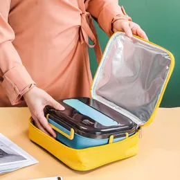 Impacchi di ghiaccioBorse isotermiche Borsa termica per il pranzo portatile per bambini Borsa da bento in tessuto Oxford da donna Borse per picnic di grande capacità per alimenti Borsa quadrata Organizzare J230425