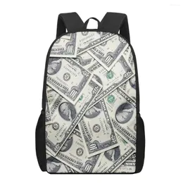 Schultaschen, USD-Dollar-Geld, 3D-Muster, Tasche für Kinder, Mädchen, Jungen, lässig, Buch, Kinderrucksack, Schulranzen, Rucksack