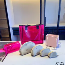 Designer makeup kosmetisk väska toalettartikar påse fodral kvinnor gelé totor toalettartiklar resväskor koppling 4 st/set purses mini plånböcker handväskor