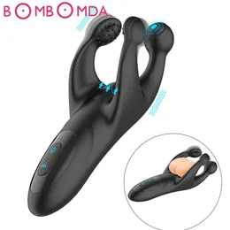 Cockrings Testicules Masseur Vibrateurs pour Hommes Jouets Sexy Silicone Prostate Couple Scrotum Stimulateur Hommes Produits Pour Adultes 231124