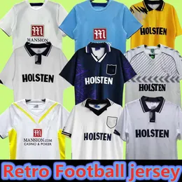 Tottenham Classic Vintage Centenary 1990 1998 1991 1982 Retro Soccer Jerseys Klinsmann Gascoigne Anderton Sheringham Ginola Bale Ferdinand 92 93 94 95 08 09 Modrid