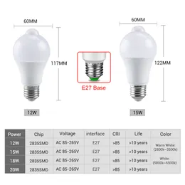 LED PIR Sensore Di Movimento Luce B22 220V Lampadina - Foto 10