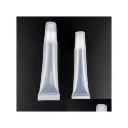 Garrafas de embalagem por atacado recipientes vazios de brilho labial 5ml 8ml 10ml 15ml espremer plástico transparente recarregáveis tubos de lipgloss maquiagem gota del dhojq