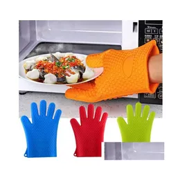 Other Home Garden 2021 New Sile Oven Gloves Heat Resistant Thick Cooking Bbq Grill Glove Mitts Kitchen Gadgets Kitche N Accessories Wi Otwn7