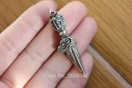 Anhänger Halsketten Vintage Tibetisches Kupfer 3 Gesichter Buddha Dorje Amulett Handgemachter Nepal Schmuck 45mm Langer Männer AnhängerAnhänger