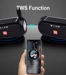 TG182 Solar Power Bluetooth Speaker Portable Column Wireless Stereo Music Bank Boombox TWS 50 utomhusstöd TFUSBAUX9736331