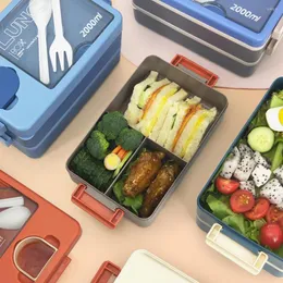 Servis uppsättningar dubbellager bra tätningseffekt färskt makande lätt att rengöra multi-lounch lunchlåda container för hemmet