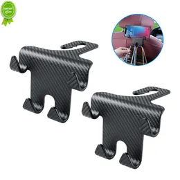 Car Seat Headrest Hook Carbon Fiber Mobile Phone Holder Car Vehicle Universal Holder Handbag Purse Coat Car Interior Accessories