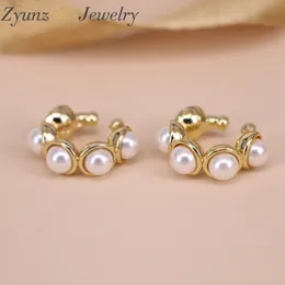 Polsino dell'orecchio 5 paia Elegante polsino dell'orecchio di conchiglie di perle per le donne Trendy Circle Earclips Orecchini polsini impilabili femminili senza puntura 230425