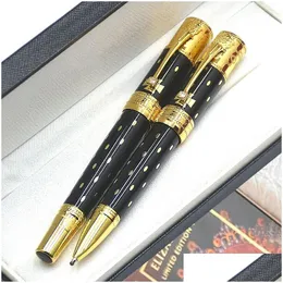 Pallpoint Pens Wholesale Limited Edition Elizabeth Rollerball Pen Fountain Black Golden Golden Sier Ingrave Diamond Diamond Diamond Office Dhrks Dhrks