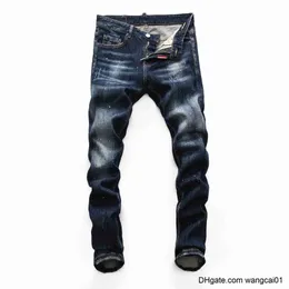 Wangcai01men's Jeans Men's Jeans Stree Dsquare Fashion Street 2022 People Style Motorcycle Cowboy Pants Ripped Leishure Slender Inkjet Dmen's