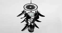 Dreamcatcher Handmade Dream Catcher Net With Feathers Black Wind Chimes Wall Hanging Car Pendant Ornament Party Gift Home Decorati5812348