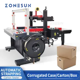Zonesun ZS-FK8060S Automatisk kartongtätningsmaskin CASE Tejpning av förpackningsutrustning Boxning System Strömlinjeformning