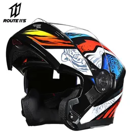 Motorcycle Helmets YOAI Helmet Motorbike Modular Dual Lens Motocross Moto Crash Full Face Casco Casque