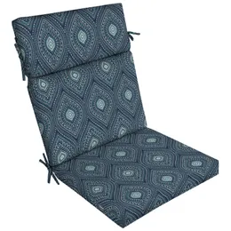 Almofada de cadeira externa de medalhão azul de 44 x 21, 1 peça