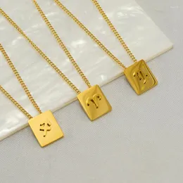 Trend Trend Designer klasyka Zodiak Pendant Square 18K Gold Naszyjnik Kobieta luksusowa biżuteria akcesoria gwiazd