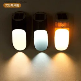 Lawn Lamps New Modern Simple and Exquisite Solar Garden Lawn Outdoor Waterproof Wall Lamp Control Radar Smart Gift Human Body Sensor Lamp Q231127