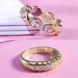 Pierścienie klastra luksusowy złoty kolor sproty w stylu swobodnym akcesoria dla kobiet z niewielkim sześciennym cyrkonem kamiennym palec palec 230424
