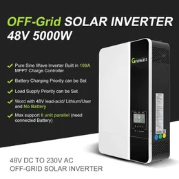 Growatt 5kW Hibrit Güneş İnverter 48V 230V MPPT 100A Saf Sinüs Dalga İnversor Pil Desteği Olmadan Çalışabilir WiFi WiFi Yeni