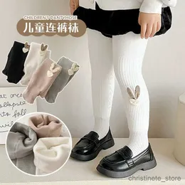 Barnstrumpor baby leggings byxor strumpbyxor förtjockade hösten och vintern av fina grop strip barn strumpor flickor barn tights r231125