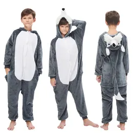 Animal Wolf Lion Licorne Onesie Crianças Costume Macacão Kigurumi Pamas Unicórnio para Crianças Pijama Meninas Meninos Sonons Learning 231219