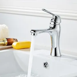 Bathroom Sink Faucets Wholesale Basin Faucet Chrome Single Handle Kitchen Tap Mixer And Cold Water Hose Finished